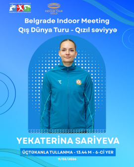Yekaterina Sariyeva Serbiyanın Belqrad şəhərində keçirilən Qış dünya turunda!