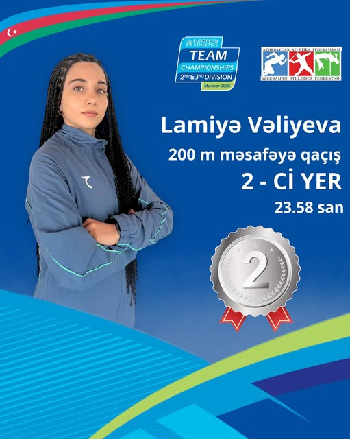 Lamiyə Vəliyeva Avropa Komandalar arası Çempionatında 200 metr məsafədə ikinci oldu