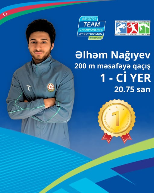 Əlhəm Nağıyev Avropa Komandalar arası Çempionatında 200 metr məsafədə qalib gəldi