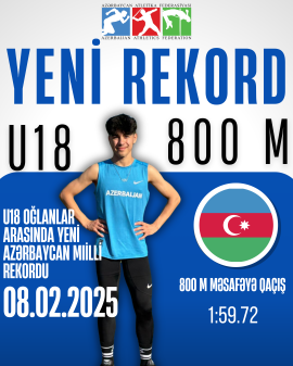 800 m məsafəyə qaçış üzrə yeni rekord